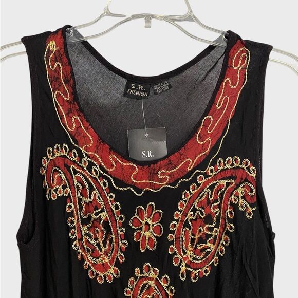 NWT S.R. Summer Bohemian Dress Sundress Women's One Size Boho Flowy Beachy - Picture 4 of 14